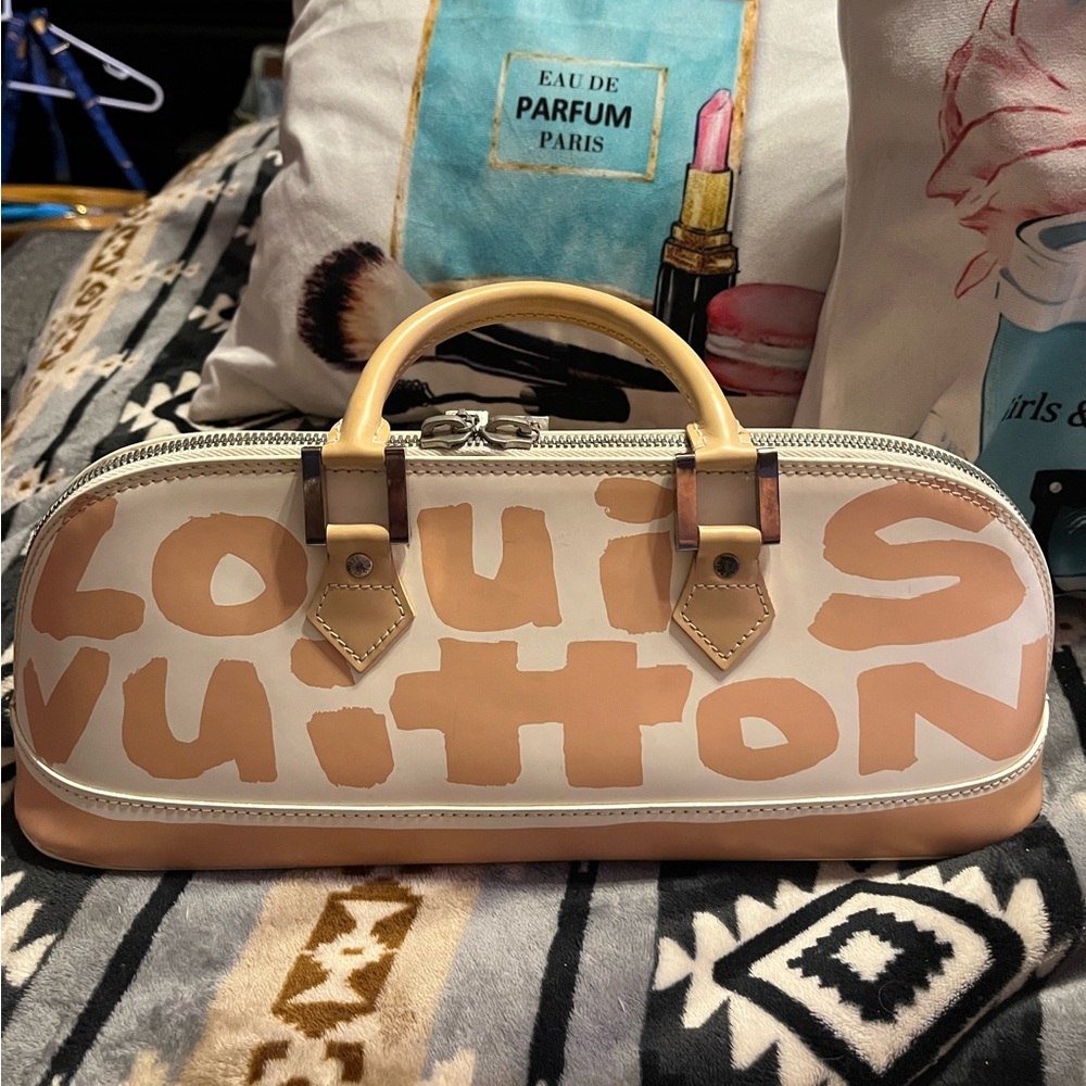 Louis Vuitton Rare EUC *COA Sprouse Graffiti East West Alma Tote Satchel Apricot - Picture 5 of 15